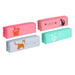 Пенал школьный на молнии «Кошечка», МИКС