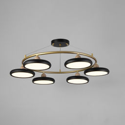 Люстра «Моника» 6 LED 144 Вт 3000-6000К черно-золотой 78×78×100 см