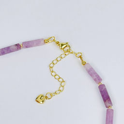 Колье из Лепидолита и Жемчуга 40 см +