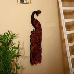 Панно настенное «Павлин», 100 см, дерево албезия