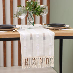 Дорожка на стол Этель бежевая 30×180 см, 100% п/э