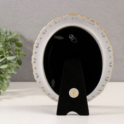 Фоторамка полистоун 10х15 см "Бабочки и нарциссы" белая с золотой патиной 18х2х22 см