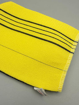 Bath Towel Мочалка-варежка для душа с пилинг-эффектом, уплотненная, жёлтый