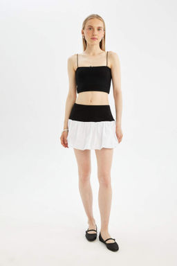 Coool Balloon Fit Yuksek Bel Pamuk Astarl? Mini Etek - Defacto фото 2