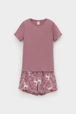 К 1596/морозная вишня,единороги пижама дет