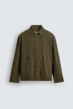 TEXTURED OVERSHIRT WITH POCKETS - Zara фото 7