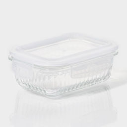 Контейнер для еды Доляна Basic, 370 мл, 14.5×10.5×5.5 см, прямоугольный, жаропрочного стекло, прозрачный
