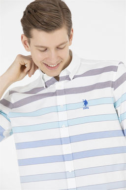 U. S. Polo Assn / Мужская синяя рубашка с длинным рукавом - U.s. polo assn фото 9