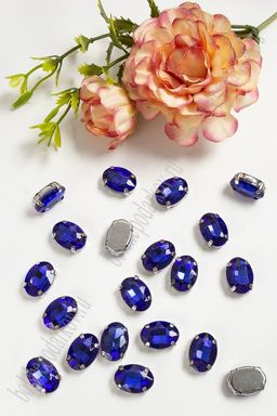 Стразы пришивные 14 мм "Овал" (20 шт) SF-3701, синий №9