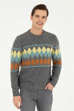 Мужской серый меланжевый свитер - U.s. polo assn фото 3