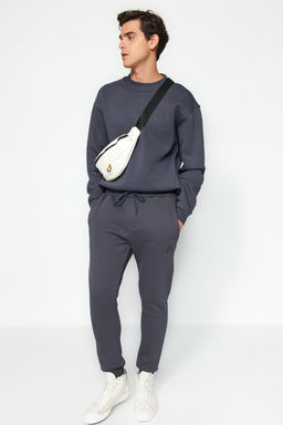 TRENDYOL MAN Antrasit %100 Pamuk Regular/Normal Kesim Harf Nak?sl? Jogger Esofman Alt? TMNAW24EA00014 - Trendyolmilla фото 3