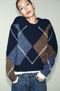 ARGYLE KNIT JUMPER - Zara фото 2
