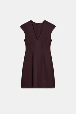 VESTIDO ESCOTE PICO CREPE / Chocolate - Zara фото 6
