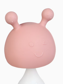 Прорезыватель для зубов с погремушкой 3 в 1 «Зайка», пищевой силикон, розовый