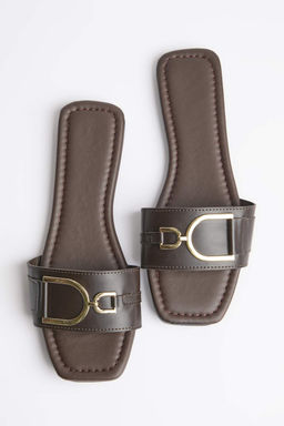 Trendyol Shoes Bej Metal Aksesuar Detayl? Kad?n Terlik TAKSS25TE00015 - Trendyolmilla фото 23