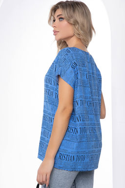 Блуза Альбина (синяя) Б8776 - Lt collection фото 2