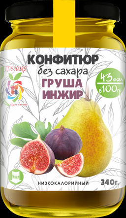 Низкокалорийный Конфитюр ГРУША + ИНЖИР / без сахара / 340 г / ITS YOURS