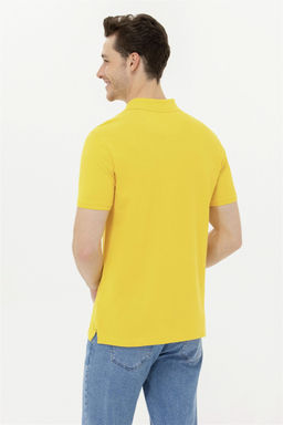 U. S. Polo Assn Мужская темно-желтая базовая футболка с воротником-поло - U.s. polo assn фото 12