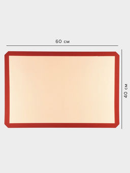 Коврик для выпечки армированный Доляна, силикон, 60?40 см, бежевый фото 2