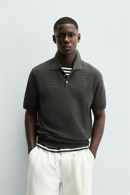 TEXTURED KNIT POLO SHIRT - Zara фото 2