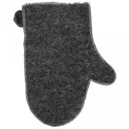 Рукавица для бани и сауны из фетра "Серый" 34х25см, "Бацькина баня" (Россия)
