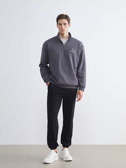 Fermuarl? Dik Yaka Erkek Sweatshirt