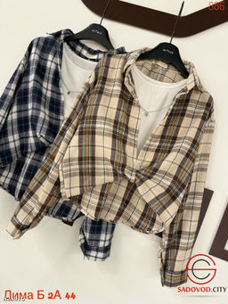 Рубашка женская в клетку с топиком