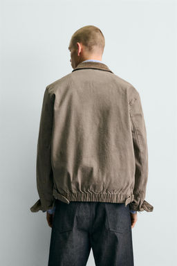 CAZADORA CROPPED FIT CUELLO PANA / Khaki - Zara фото 3