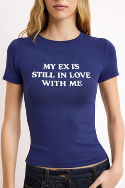 Ekru Slogan Fitted/Vucuda Oturan Pamuk Ribana Orme T-Shirt TWOSS26TS00071 - Trendyolmilla фото 10