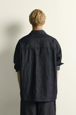 CAMISA DENIM LIGERO RELAXED FIT / ?ndigo - Zara фото 3