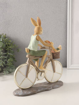 Фигурка полистоун Зайки. Папа с сыном на велосипеде, 18?7.5?22 см