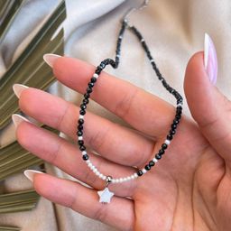 Бусы с подвеской Звезда из Шпинели и Жемчуга - Радуга самоцветов фото 3