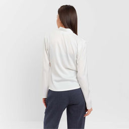 Блуза женская с драпировкой MIST: Classic Collection, размер 48, цвет экрю