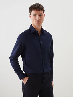 Slim Fit Uzun Kollu Gabardin Erkek G?mlek