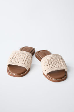 CROCHET FLAT SANDALS - Zara фото 3