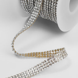 Стразы термоклеевые, d=2×7 мм, 4.5±0.5 м, цвет серебряный