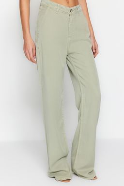 More Sustainable Mint %100 Tencel Dusuk Bel Wide Leg Jeans TWOSS23JE00219