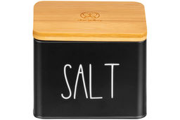 Емкость для хранения 1,5 л 14*11*11 см SALT с деревянной крышкой, черная - Elan gallery фото 15