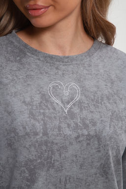 Платье туника варенка с принтом Сердце ТП-02