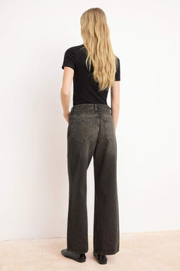 Koyu Mavi Yuksek Bel Wide Leg Jeans TWOAW26JE00007 - Trendyolmilla фото 14