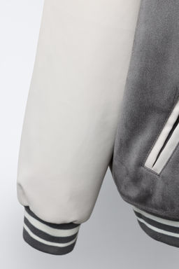COMBINED SUEDE EFFECT BOMBER JACKET - Zara фото 6