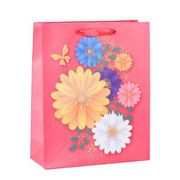 Цена за 12 шт. Пакет подарочный 32x26x10 / 1300M /уп 12/480/ (Белый с розовым) - Галеонтрейд фото 5