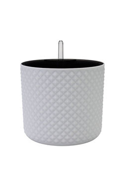 Кашпо с автополивом и вставкой 3,5 л d 18 см h_см белый ФАСЕТ