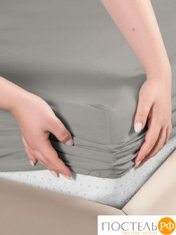 Простыня на резинке SleepiX Юко 40%бамбук сер.