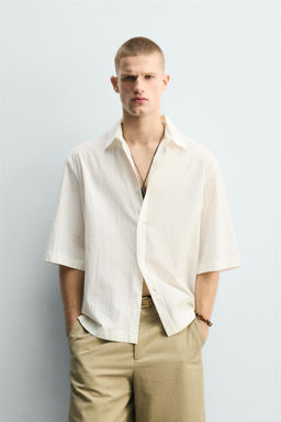 CAMISA BOXY FIT TEXTURA / Blanco roto - Zara фото 2