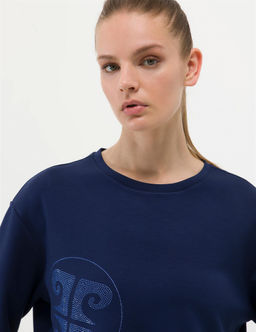 Lacivert Crop Top Sweatshirt - Pierre cardin фото 3