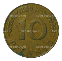 Монета 10 пфеннигов 1949 года J Германия