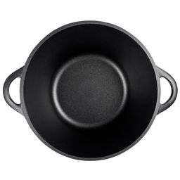 Кастрюля с антипригарным покрытием 3л, д24см Классик, h11,5см, s0,4см, литые ручки, стеклянная крышка с пароотводом, форма Классик волна, подарочная упаковка (Россия) - Домашняя мода фото 3