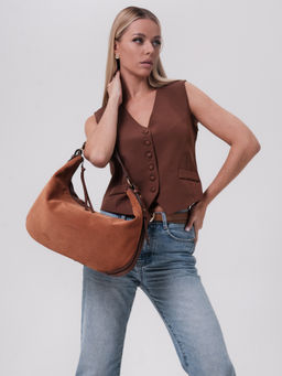 Сумка замшевая багет Azaro 30861 коппер