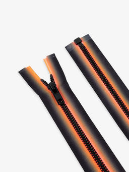 Цена за 10 шт. Молния «Трактор», №5, разъёмная, замок автомат, 60 см, оранжевая, чёрная